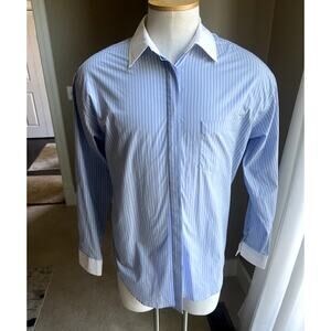 Good American men's blue striped classic buttondown shirt size M